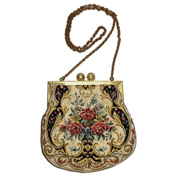Vtg 60s Harry Rosenfeld German Tapestry Carpet Bag Coin Purse - Picture 1 of 6